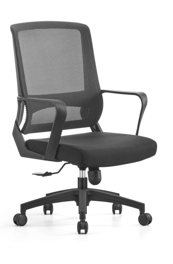 Executive Swivel Comfort Chair with Wheels and Armrests ? Black