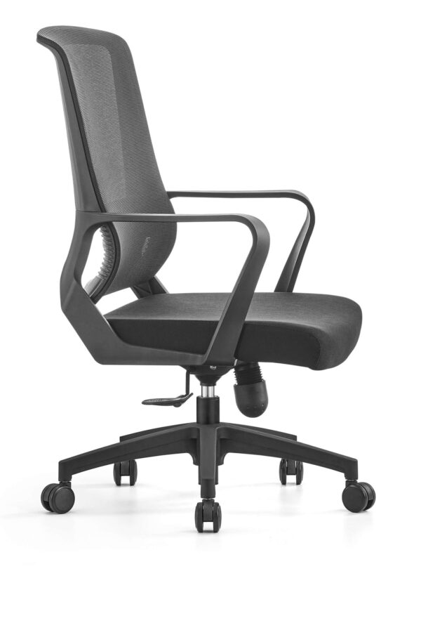 Executive Swivel Comfort Chair with Wheels and Armrests ? Black