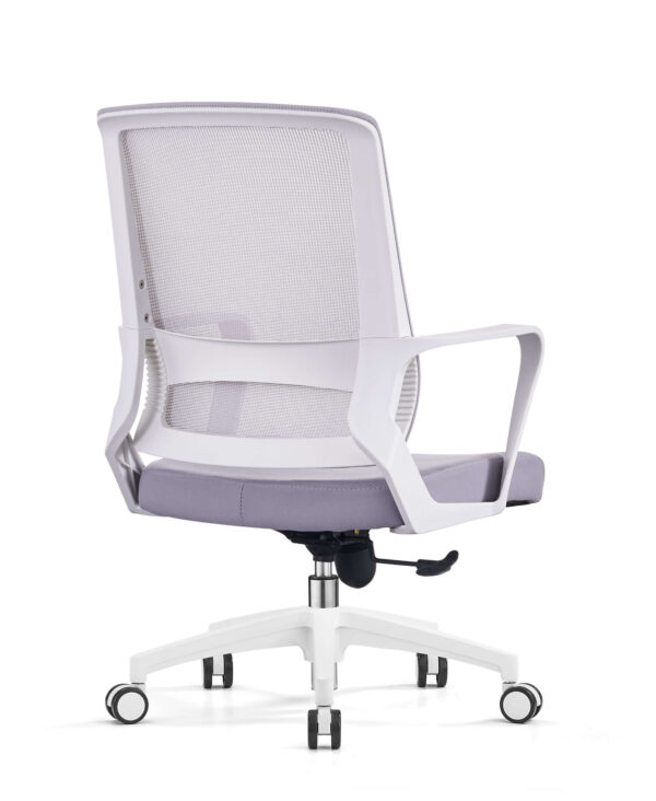 Executive Swivel Comfort Chair with Wheels and Armrests ? White