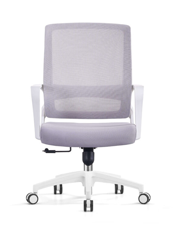 Executive Swivel Comfort Chair with Wheels and Armrests ? White