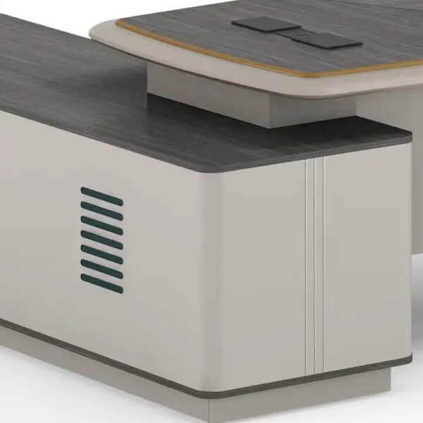 Modern Executive Office Desk with Side Storage