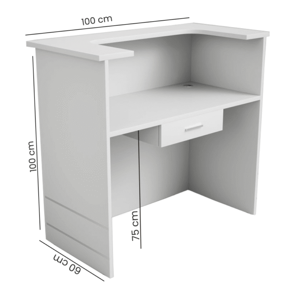 Evergreen Custom Solid Surface Reception Desk White