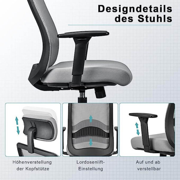 High-Back Mesh Computer Desk Chair with Lumbar Support