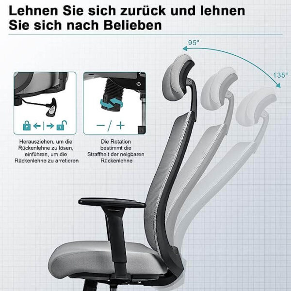 High-Back Mesh Computer Desk Chair with Lumbar Support