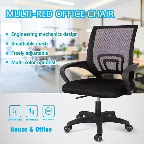 Ergonomic Mid-Back Office Chair with Cushion and Lumbar Support