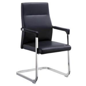 Sleek PU Leather Guest Chair with Back Support
