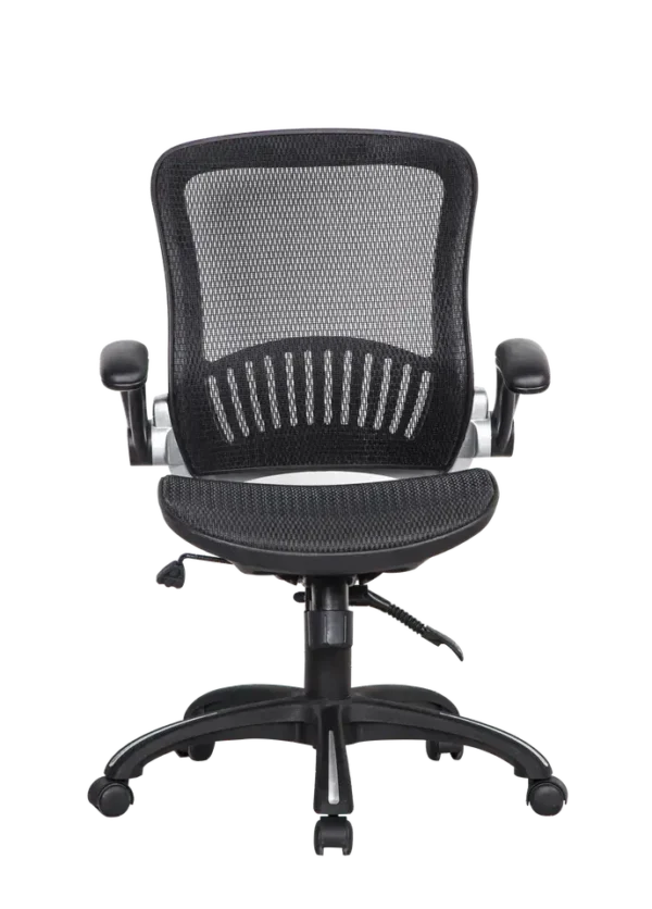 Ergonomic Mesh Swivel Office Chair with Lumbar Support and Flip-Up Arms