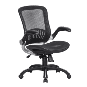 Ergonomic Mesh Swivel Office Chair with Lumbar Support and Flip-Up Arms