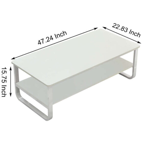 Modern Double Coffee Table in White