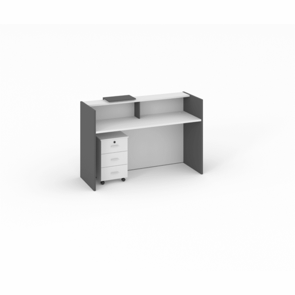 Reception Counter C Type White and Grey