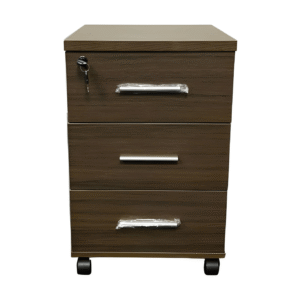 3-Drawer Lockable Wood Mobile Pedestal