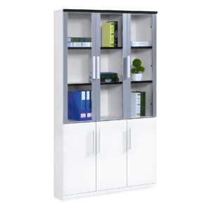 Crystal Clear 3-Door Wall Cabinet for Office