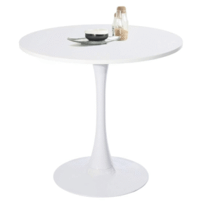 Round Dining Coffee Table with Gloss Steel Base