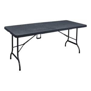 Portable Folding Plastic Dining Table Wood Look, 180 x 75 cm