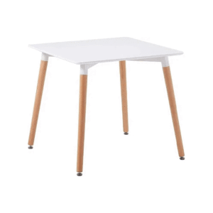 Square Wood Dining Table with Solid Wooden Legs