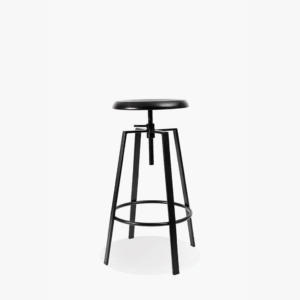 Black Industrial Metal Bar Stool with Swivel