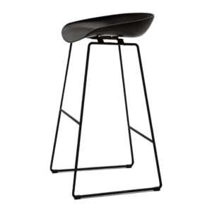 Black Iron Frame Bar Stool with Anti-Aging Seat