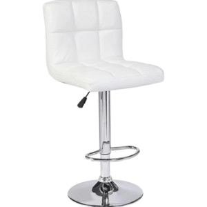 White PU Leather Adjustable Bar Stool