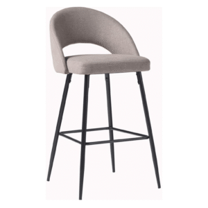 Fabric Bar Stool with Back and Footrest 66cm