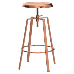 Rose Gold High Bar Stool with Footrest
