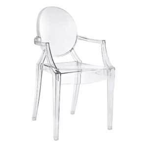 Transparent Acrylic Bar Stool with Armrests 45cm