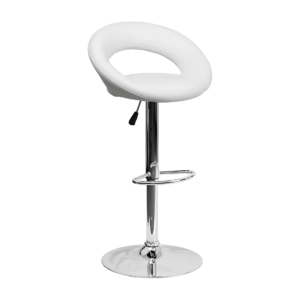 White Modern Adjustable Height Bar Stool