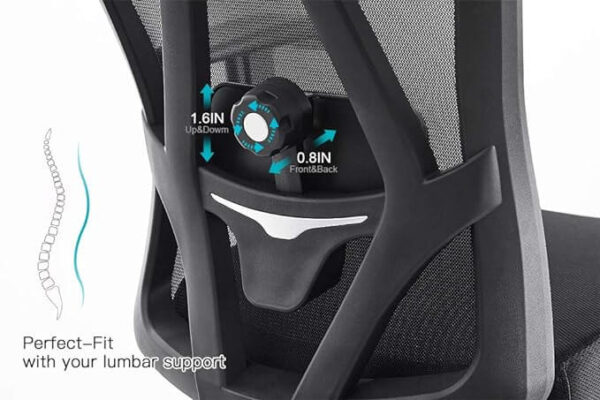 High-Back Mesh Office Chair with Thick Seat Cushion