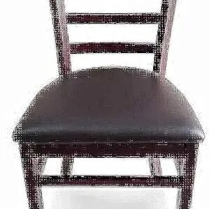 Brown Solid Wood Dining Chair with PU Leather Seat