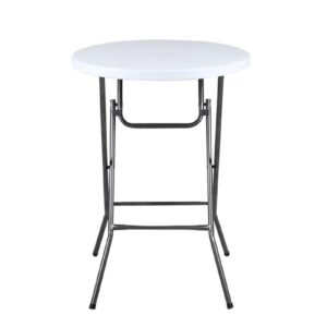 60cm Round Folding Bar Table with White Cover