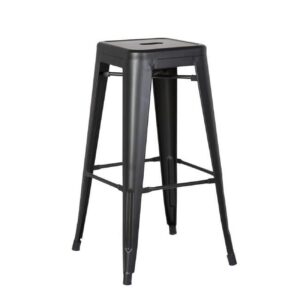 76cm Black Metal Backless Bar Stool