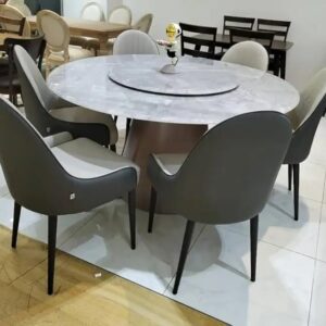 Round Dining Table Set for 6 150 cm