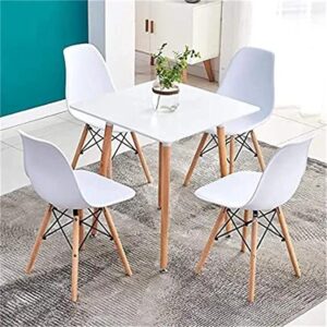 White Eames 5-Piece Dining Set with Square Table