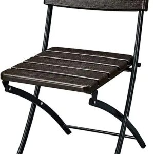Brown Foldable Plastic Dining Chair ? 45cm Seat Height