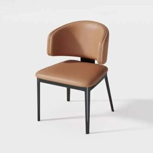 Orange PU Leather Armchair for Dining or Office Use