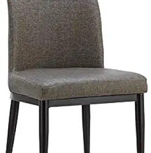 Dark Grey PU Leather Dining Chair with Metal Legs