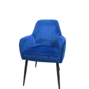 The Sapphire Blue Fluted Arm Dining Chair