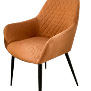 The Cognac Quilted Arm Dining Chair