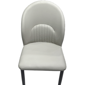The Moonstone Grey Ribbed Dining Chair