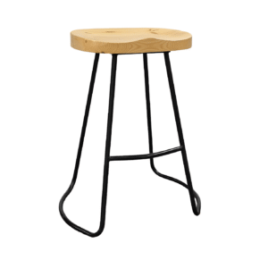 Black Coffee Lounge Table with Iron Stool