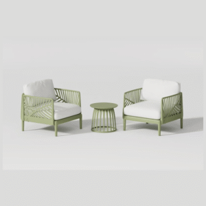 3-Piece Green Patio Sofa Set with Tea Table
