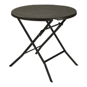 80cm Round Wood-Style Folding Table