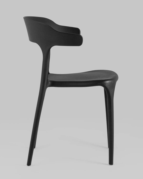 Black Stackable Plastic Dining Chair for Indoor or Outdoor Use