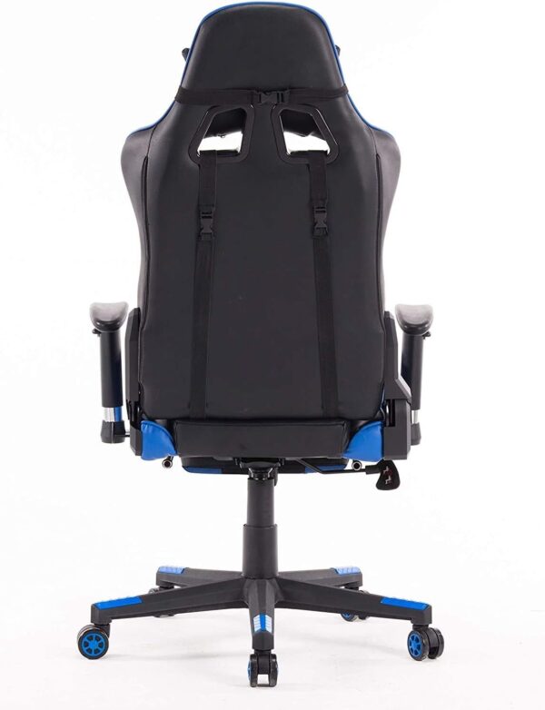 Blue Racing Gaming Chair with Footrest