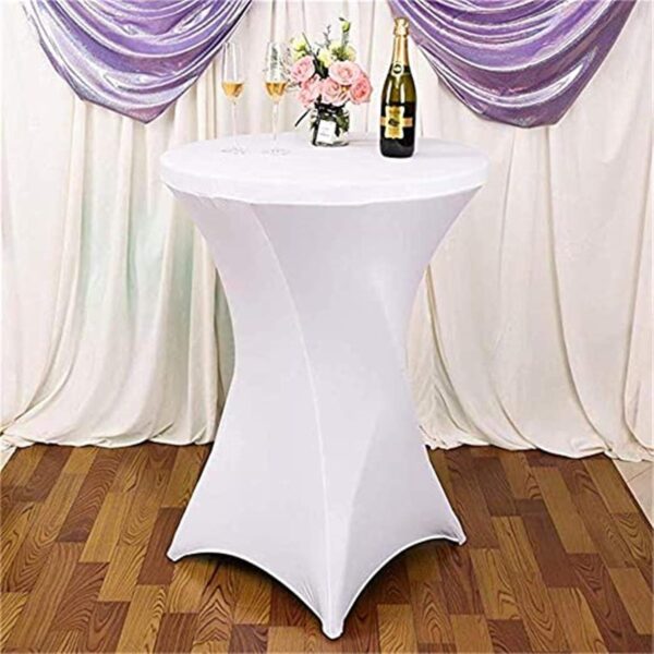 60cm Round Folding Bar Table with White Cover