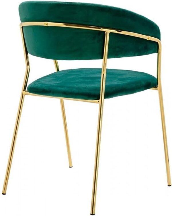 Green Velvet Dining Chair with Metal Legs