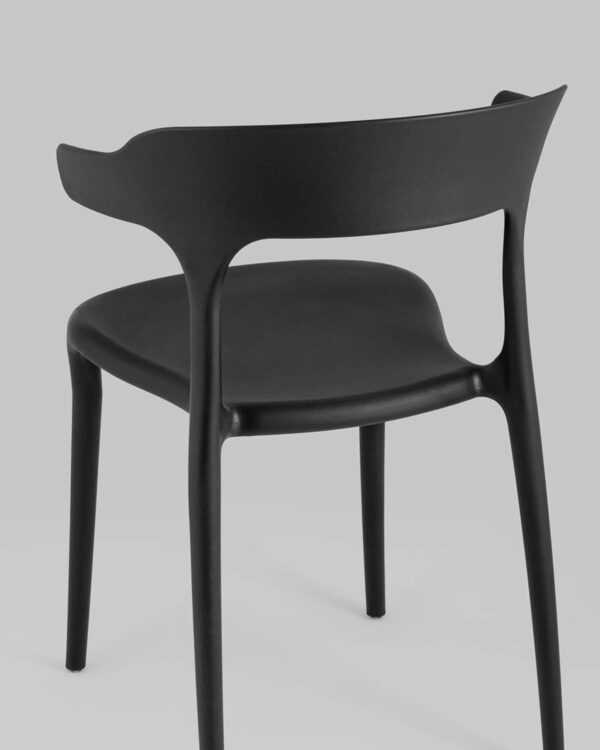 Black Stackable Plastic Dining Chair for Indoor or Outdoor Use