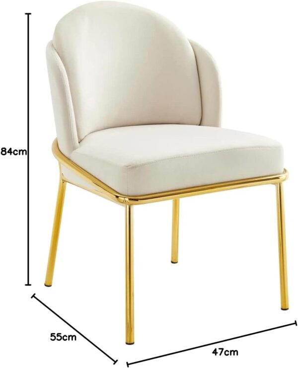 Beige Velvet Dining Chair for Home or Office