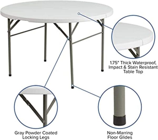 150cm Round White Folding Picnic Table