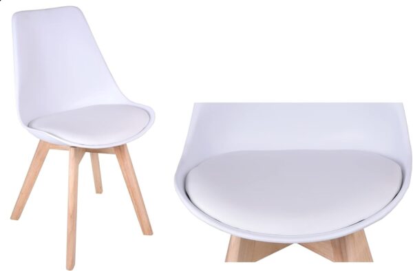 Mid-Century Modern Dining Chair with Wooden Legs