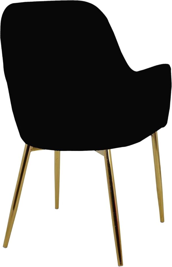 Black Velvet Armchair with Gold Legs for Dining or Living Room